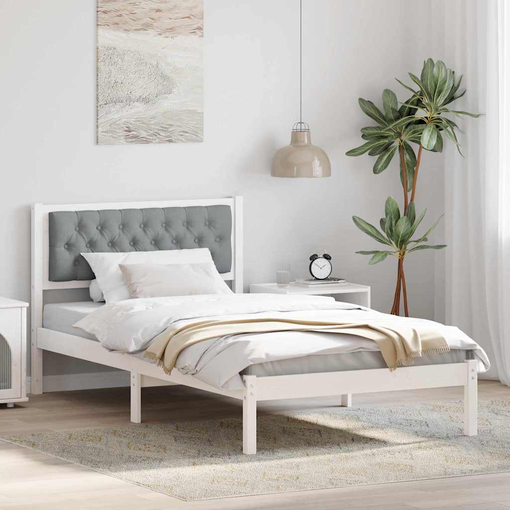 Krevetna konstrukcija s uzglavljem Svijetlo siva 100 x 200 cm