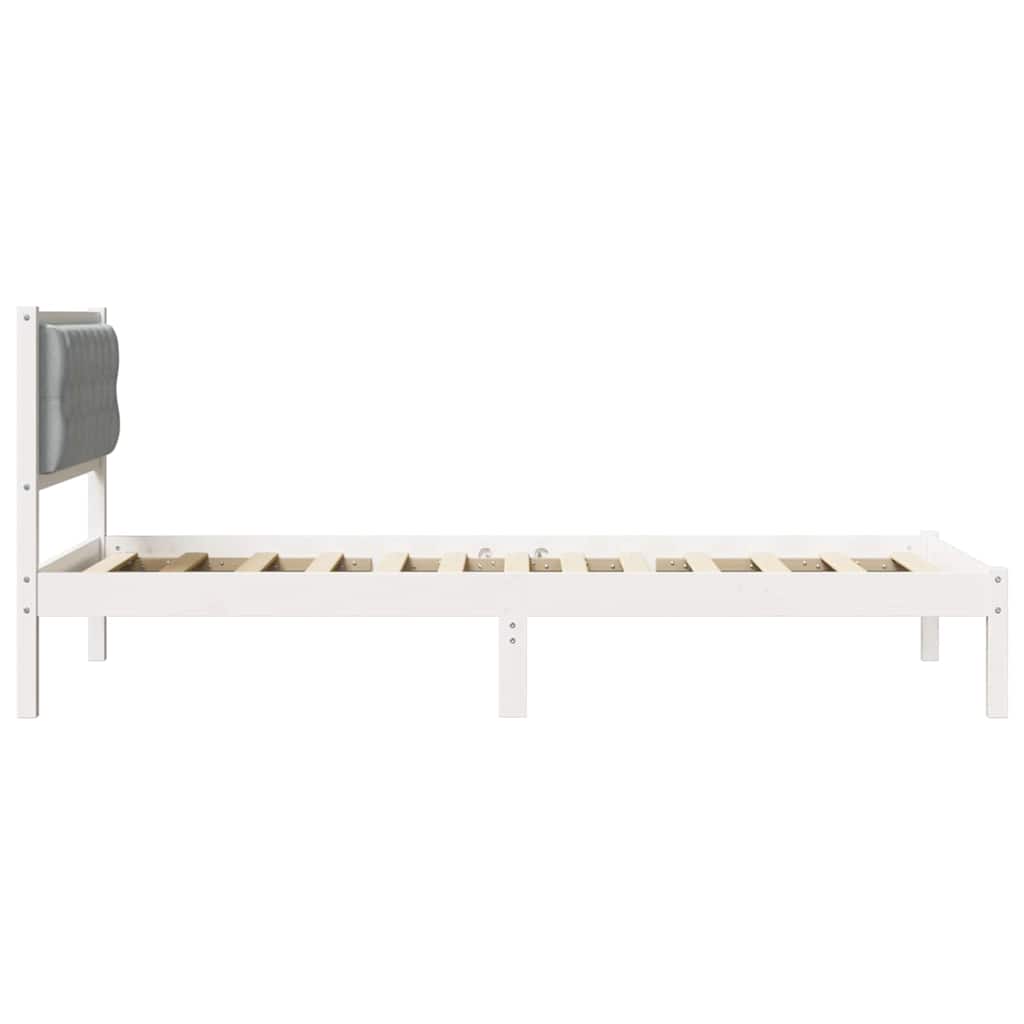 Krevetna konstrukcija s uzglavljem Svijetlo siva 100 x 200 cm
