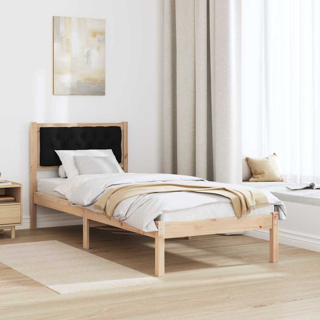 Krevetna konstrukcija Crna 90 x 200 cm Čvrsto borovo drvo