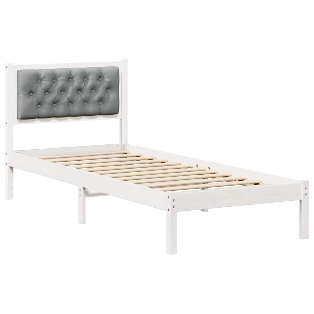 Krevetna konstrukcija s uzglavljem Svijetlo siva 90 x 200 cm