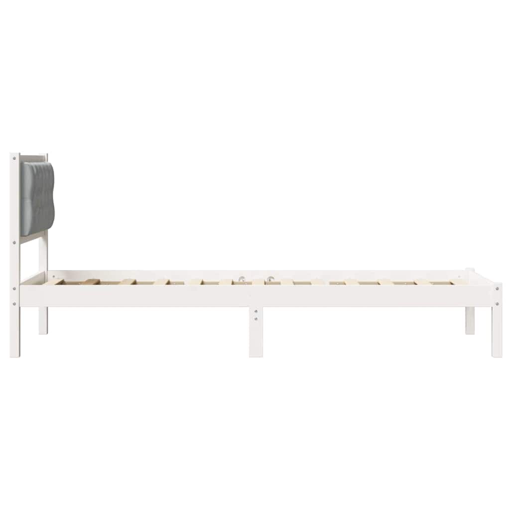 Krevetna konstrukcija s uzglavljem Svijetlo siva 90 x 200 cm