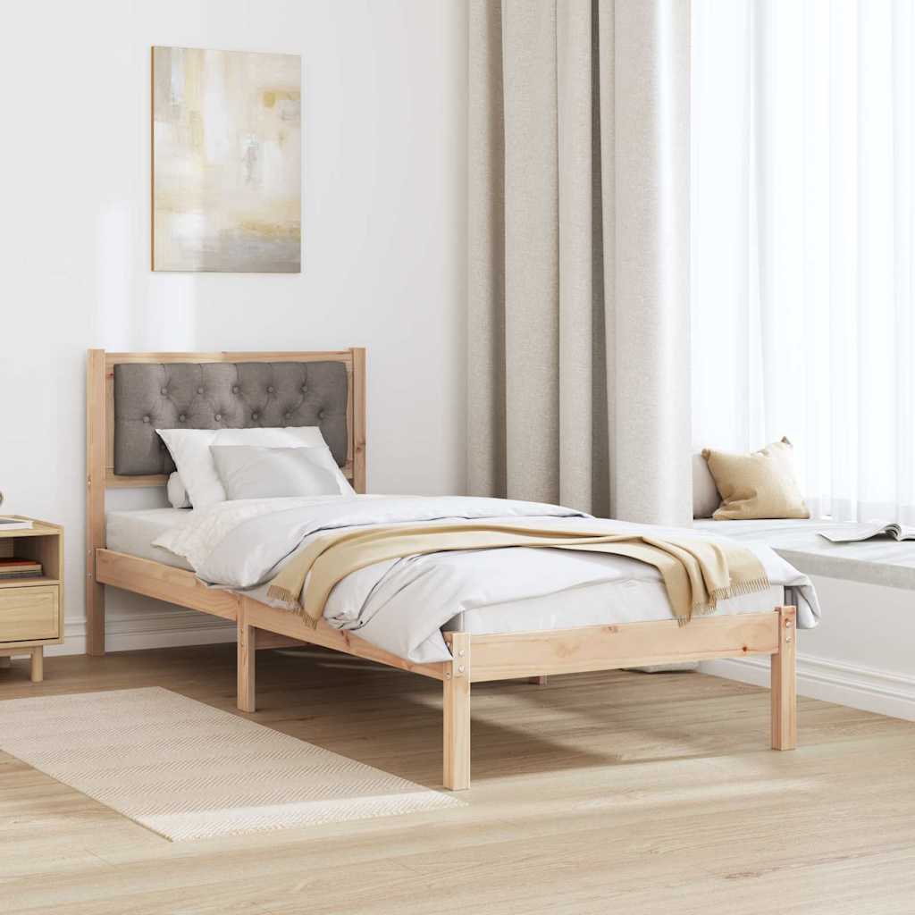 Krevetna konstrukcija Sivo-smeđa 80 x 200 cm Čvrsto borovo drvo