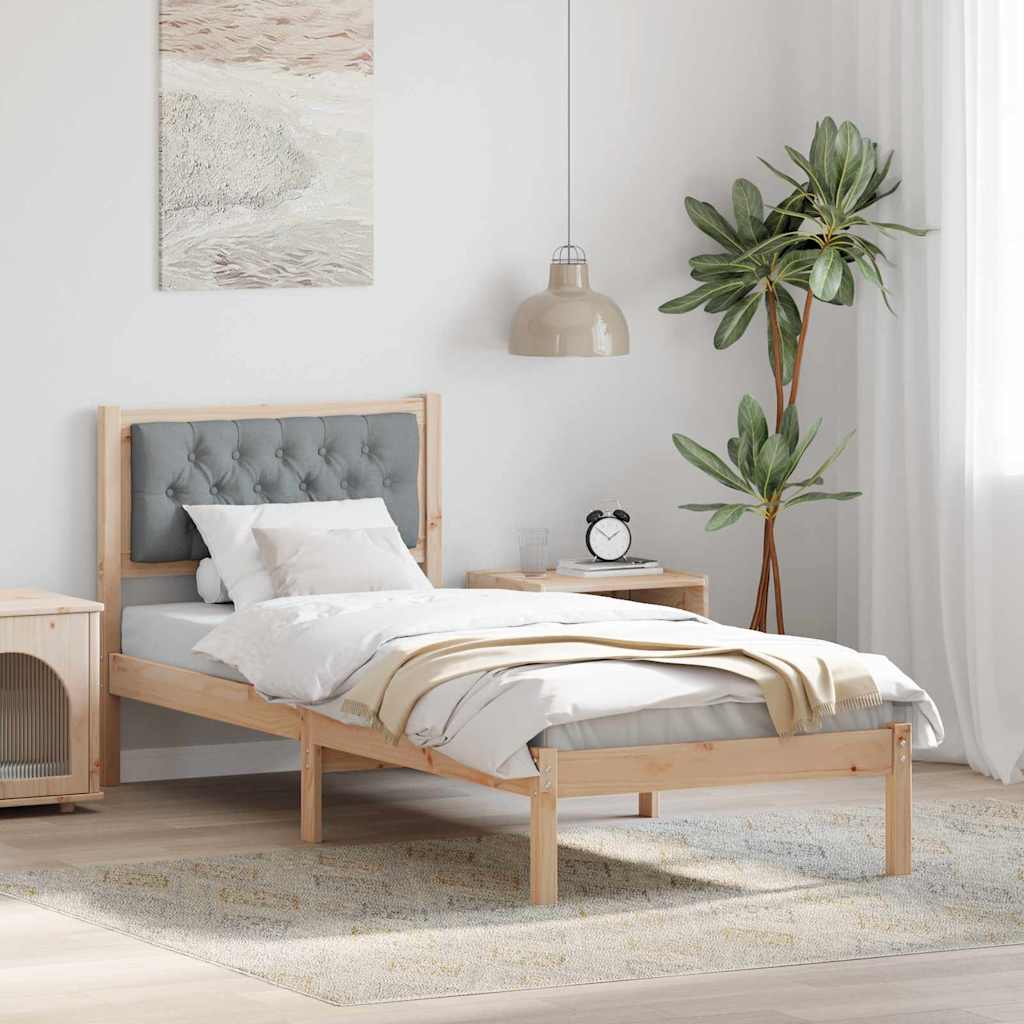 Krevetna konstrukcija s uzglavljem Svijetlo siva 90 x 190 cm