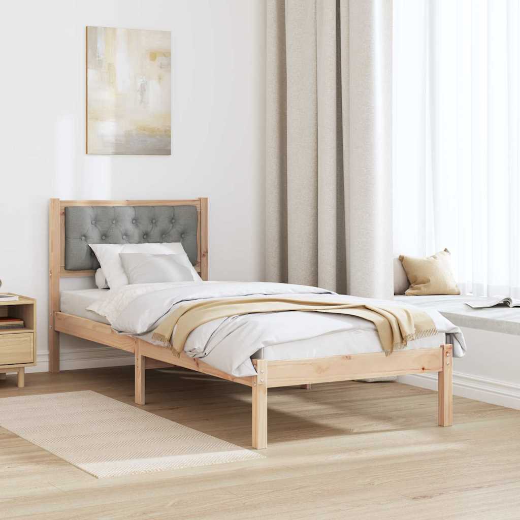 Krevetna konstrukcija s uzglavljem Svijetlo siva 90 x 190 cm