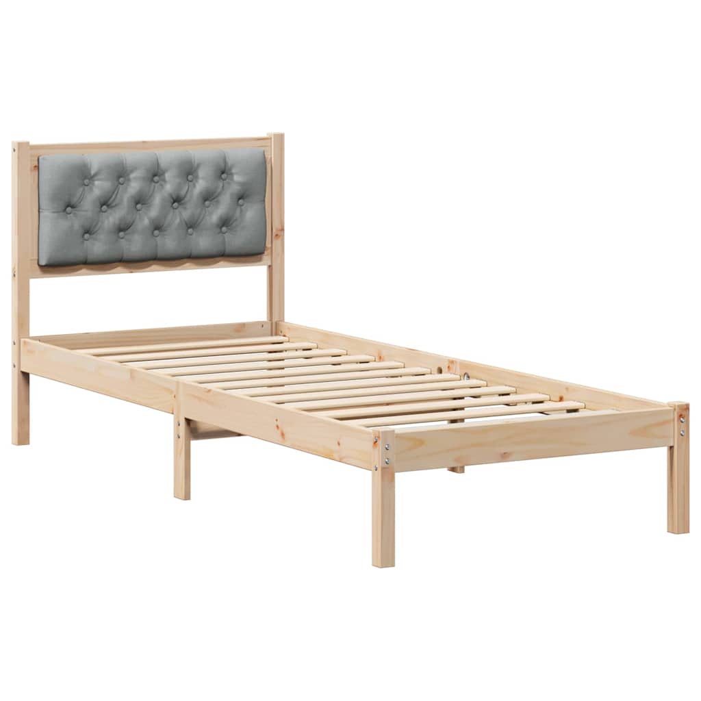 Krevetna konstrukcija s uzglavljem Svijetlo siva 90 x 190 cm