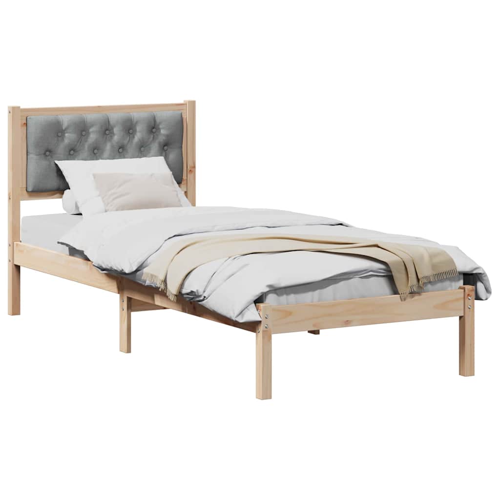 Krevetna konstrukcija s uzglavljem Svijetlo siva 90 x 190 cm