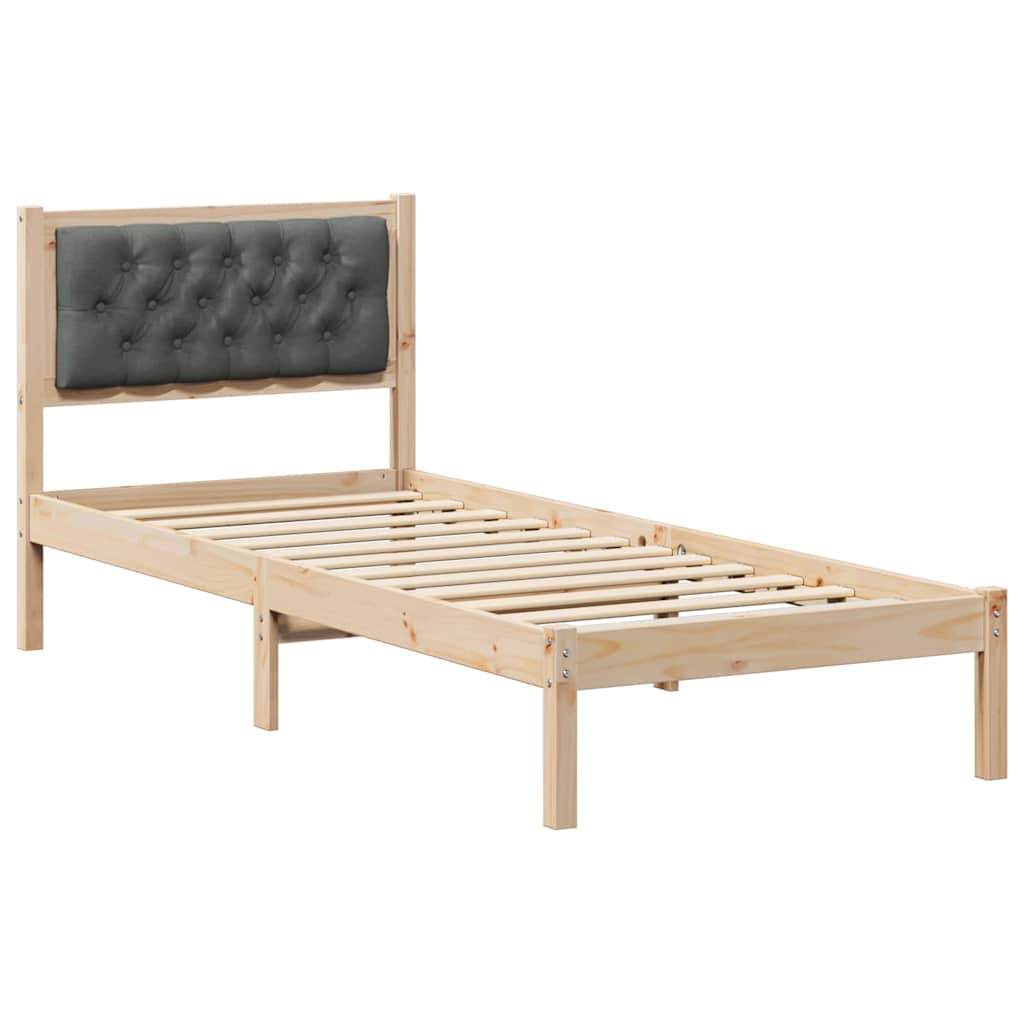 Krevetna konstrukcija Tamno siva 90 x 190 cm Čvrsto borovo drvo