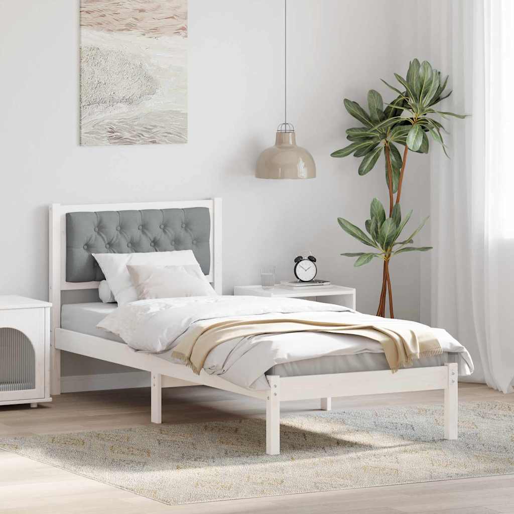 Krevetna konstrukcija s uzglavljem Svijetlo siva 90 x 190 cm