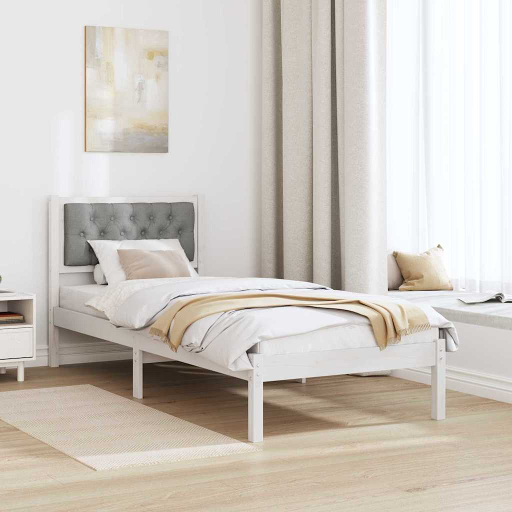 Krevetna konstrukcija s uzglavljem Svijetlo siva 90 x 190 cm