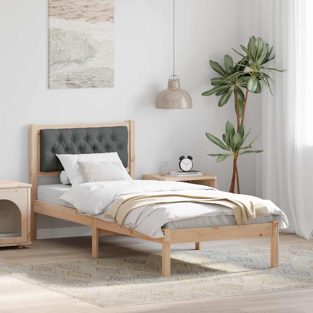 Krevetna konstrukcija Tamno siva 75 x 190 cm Čvrsto borovo drvo