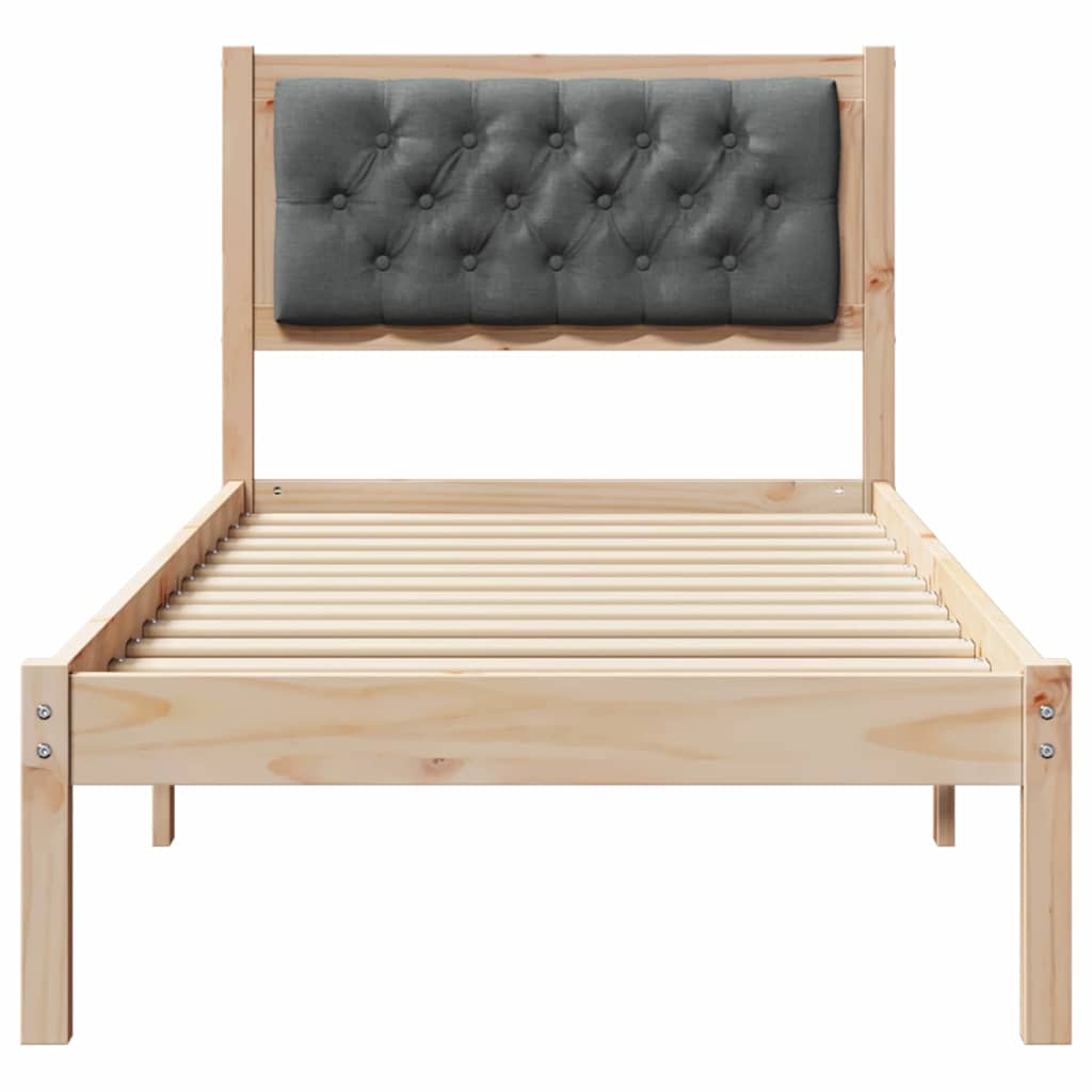 Krevetna konstrukcija Tamno siva 75 x 190 cm Čvrsto borovo drvo