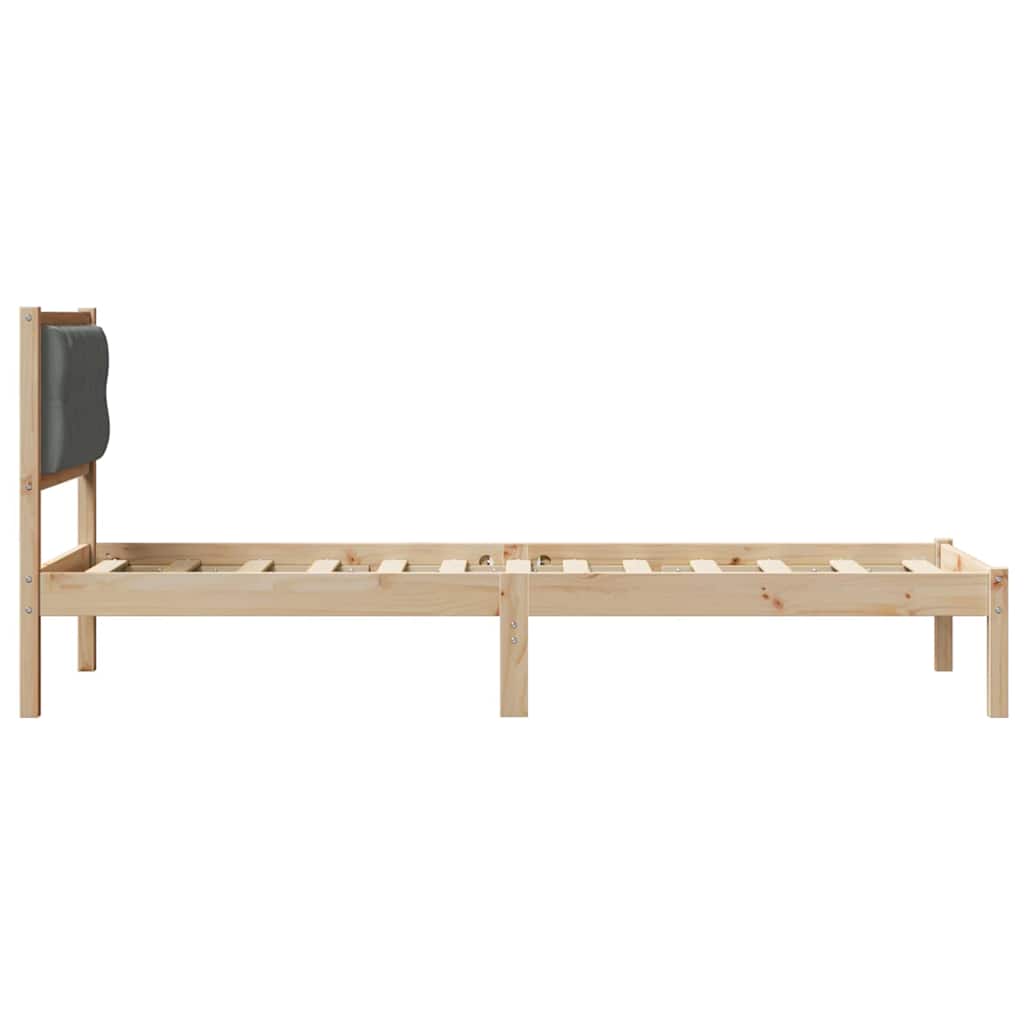 Krevetna konstrukcija Tamno siva 75 x 190 cm Čvrsto borovo drvo