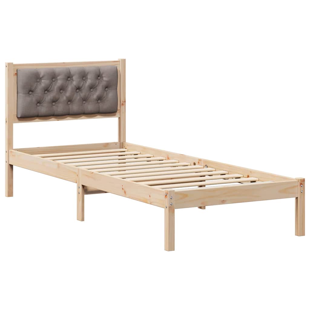 Krevetna konstrukcija Sivo-smeđa 75 x 190 cm Čvrsto borovo drvo