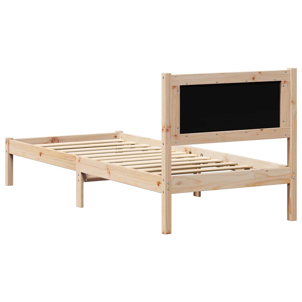 Krevetna konstrukcija Sivo-smeđa 75 x 190 cm Čvrsto borovo drvo