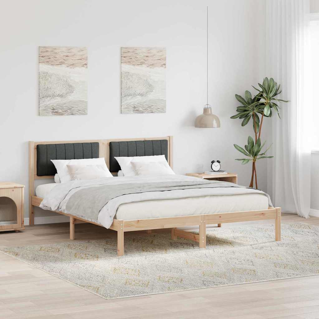 Krevetni okvir s tapiciranim uzglavljem Tamno siva 150 x 200 cm