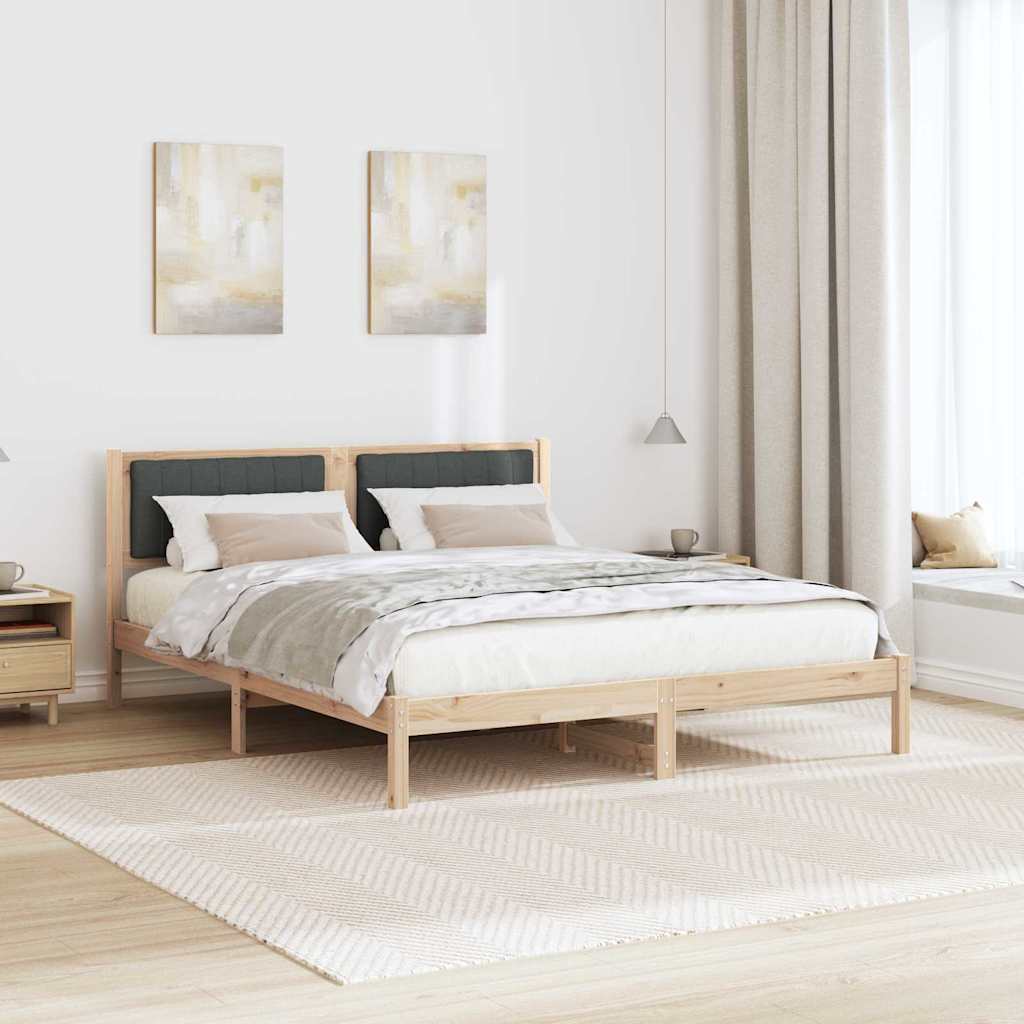 Krevetni okvir s tapiciranim uzglavljem Tamno siva 150 x 200 cm