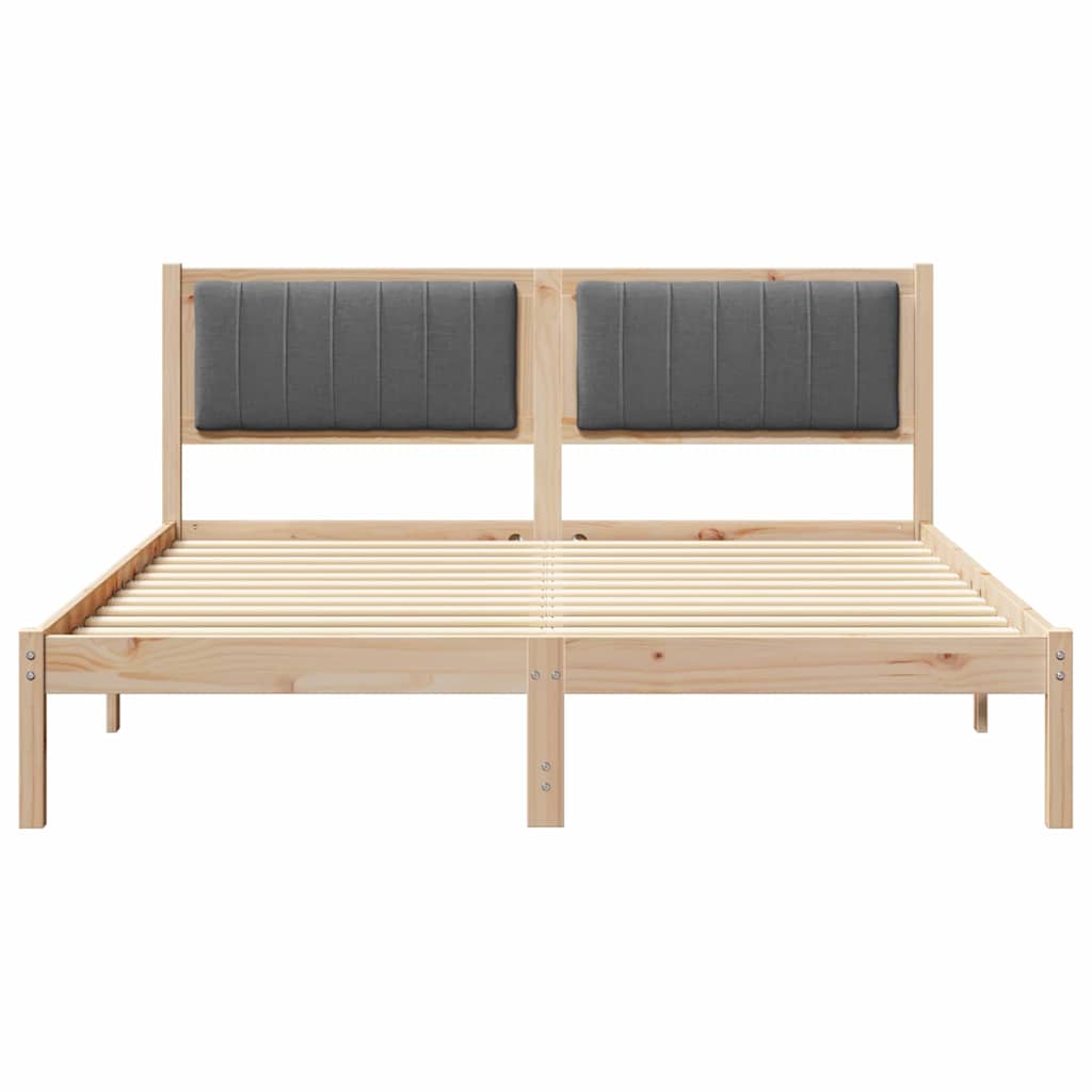 Krevetni okvir s tapiciranim uzglavljem Tamno siva 150 x 200 cm