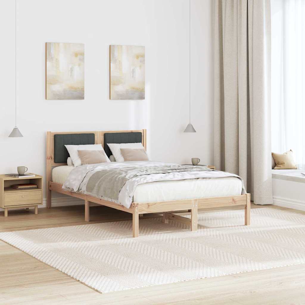 Krevetni okvir s tapiciranim uzglavljem Tamno siva 120 x 200 cm