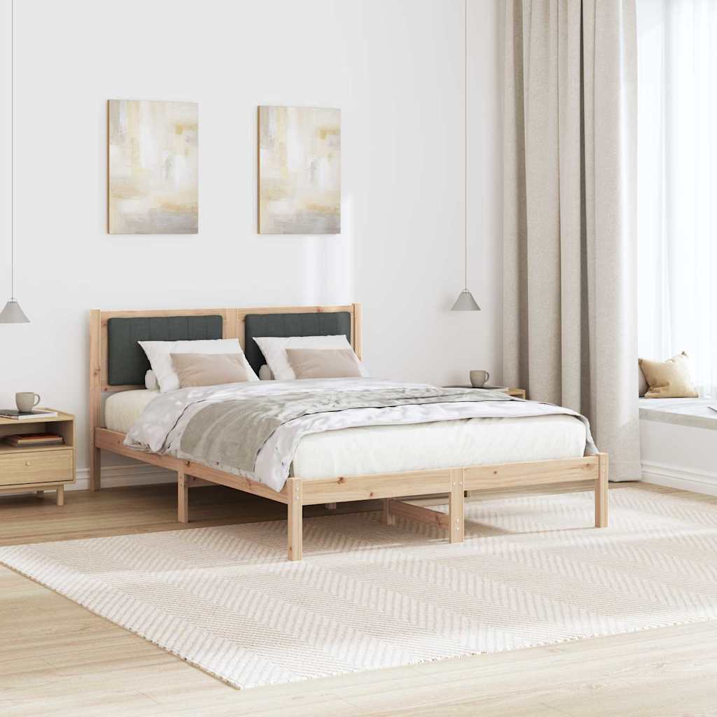 Krevetni okvir s tapiciranim uzglavljem Tamno siva 120 x 190 cm