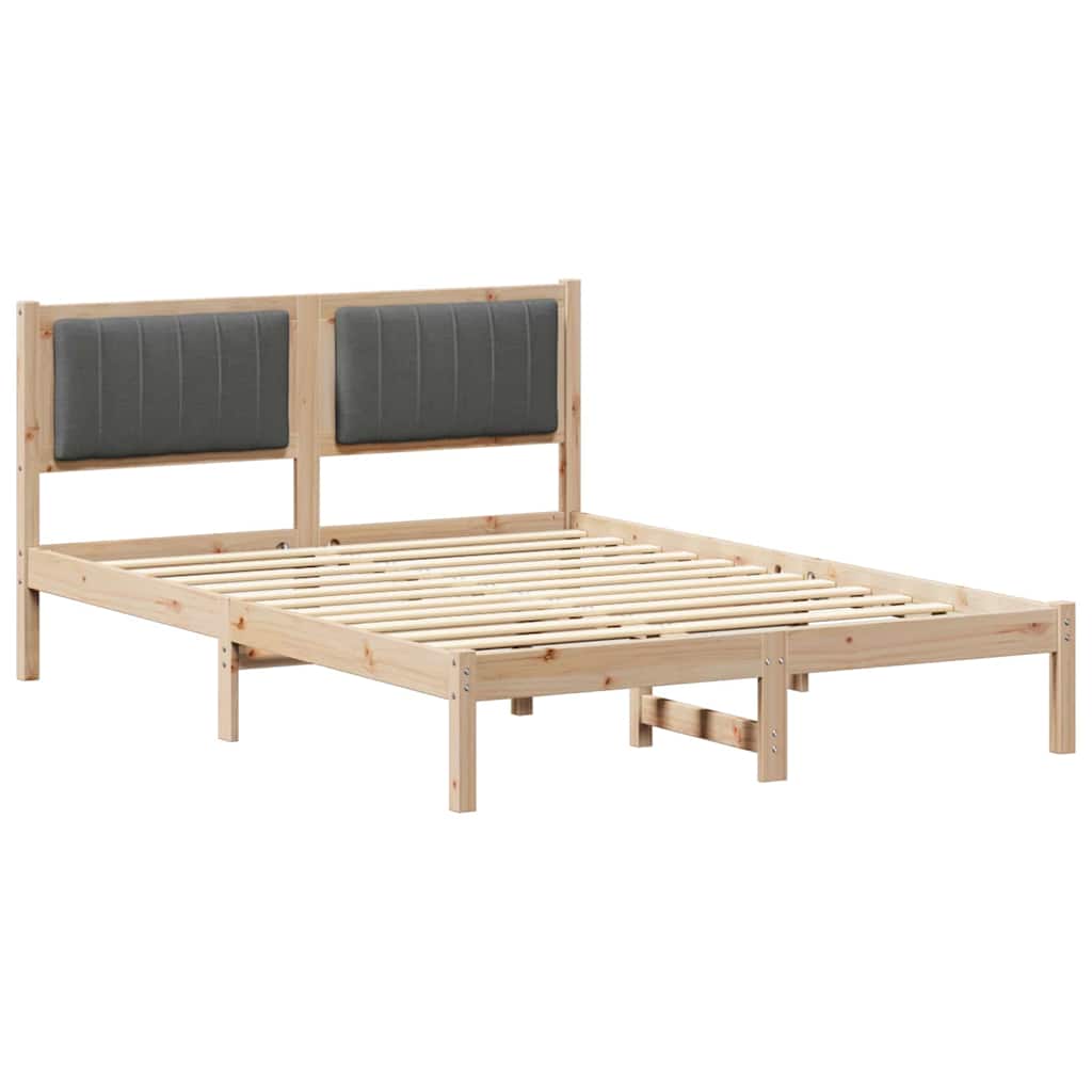 Krevetni okvir s tapiciranim uzglavljem Tamno siva 120 x 190 cm