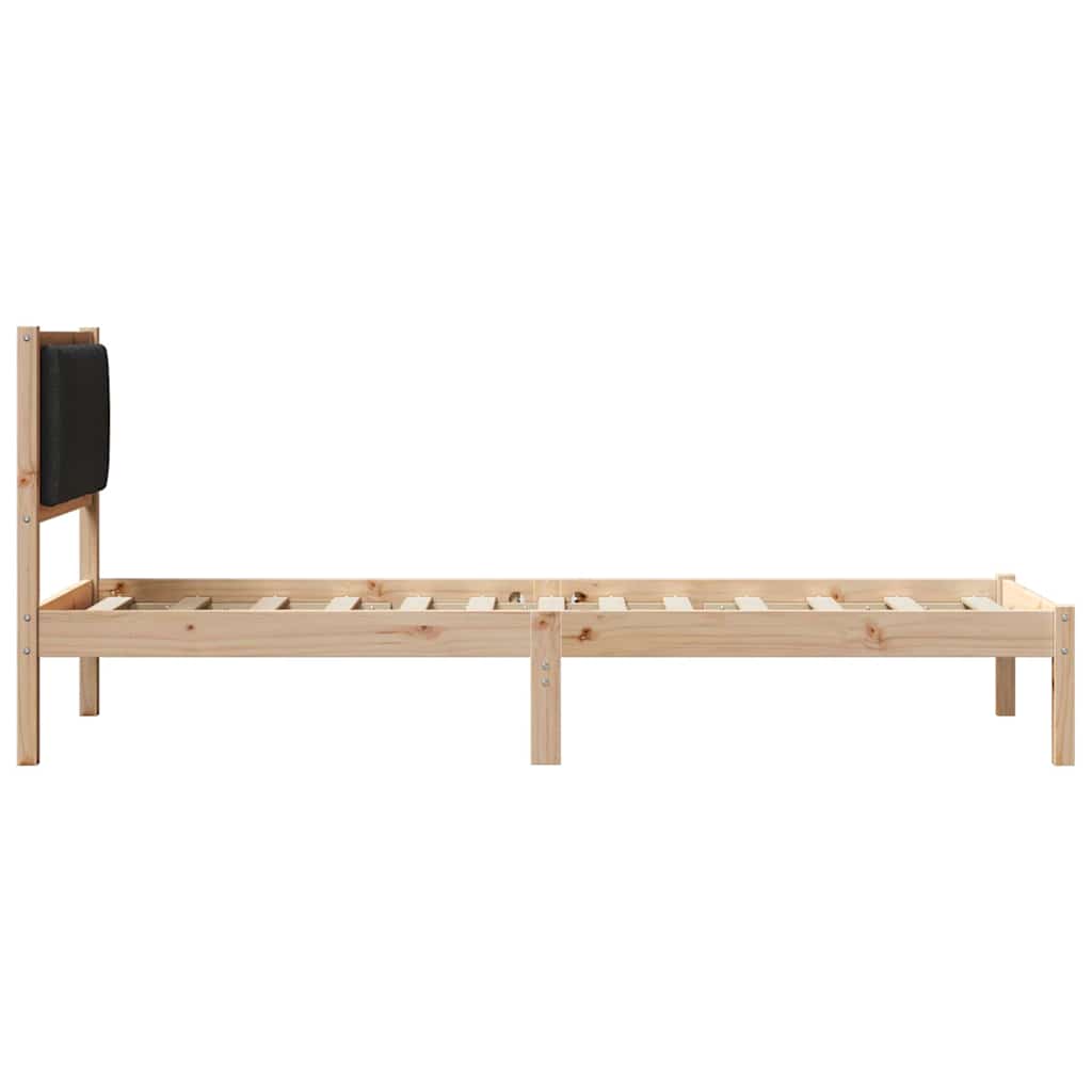 Krevetni okvir s tapiciranim uzglavljem Crna 80 x 200 cm