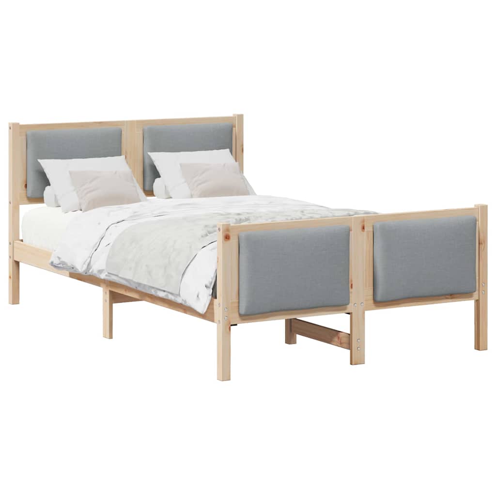 Krevetna konstrukcija Svijetlo siva 120 x 200 cm tkanina