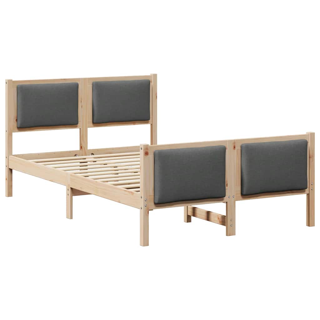 Krevetna konstrukcija Tamno siva 120 x 200 cm tkanina