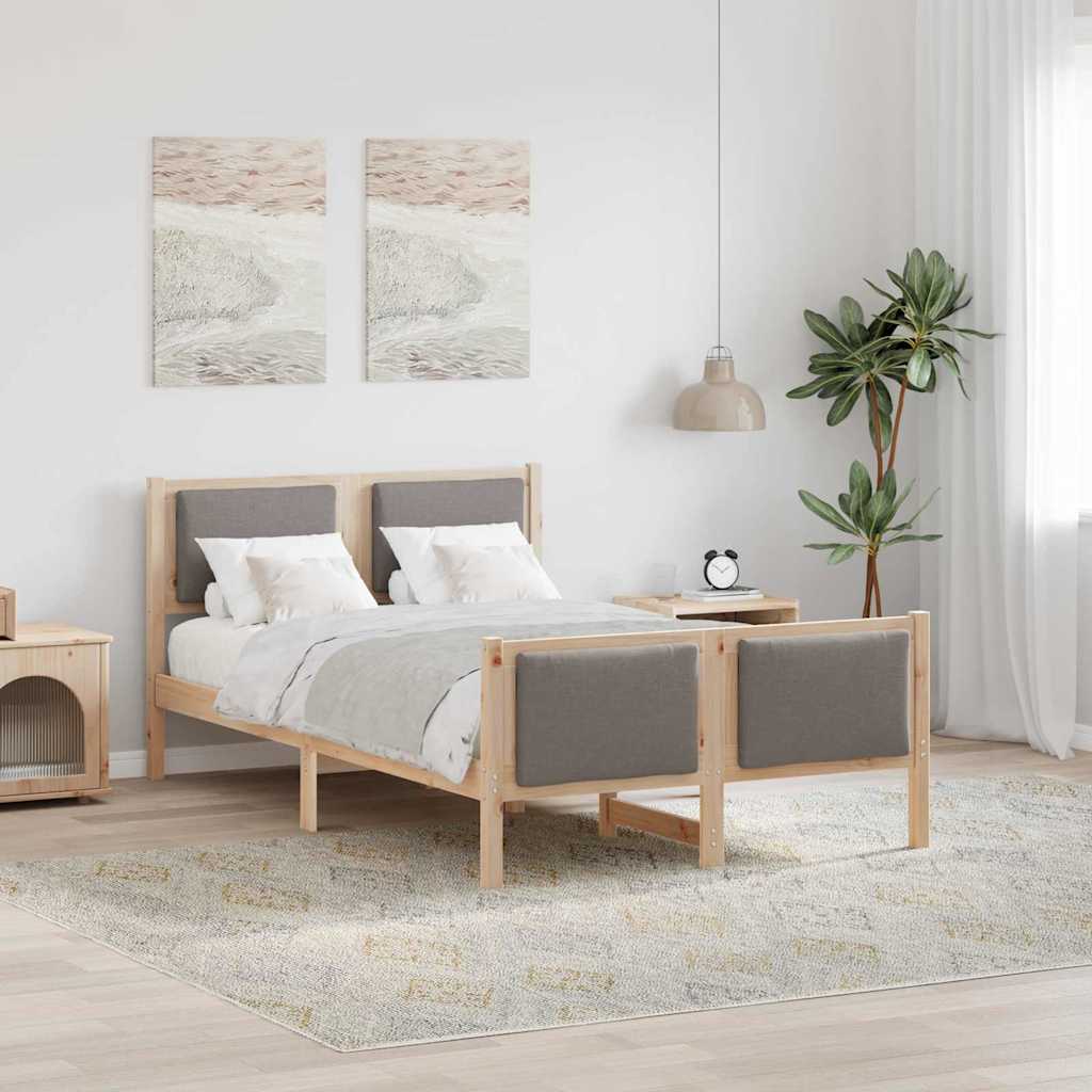 Krevetna konstrukcija Sivo-smeđa 120 x 200 cm tkanina