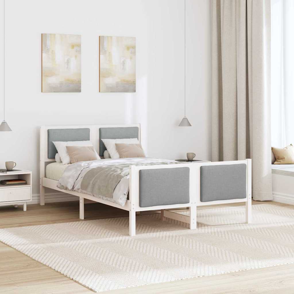 Krevetna konstrukcija Svijetlo siva 120 x 200 cm tkanina