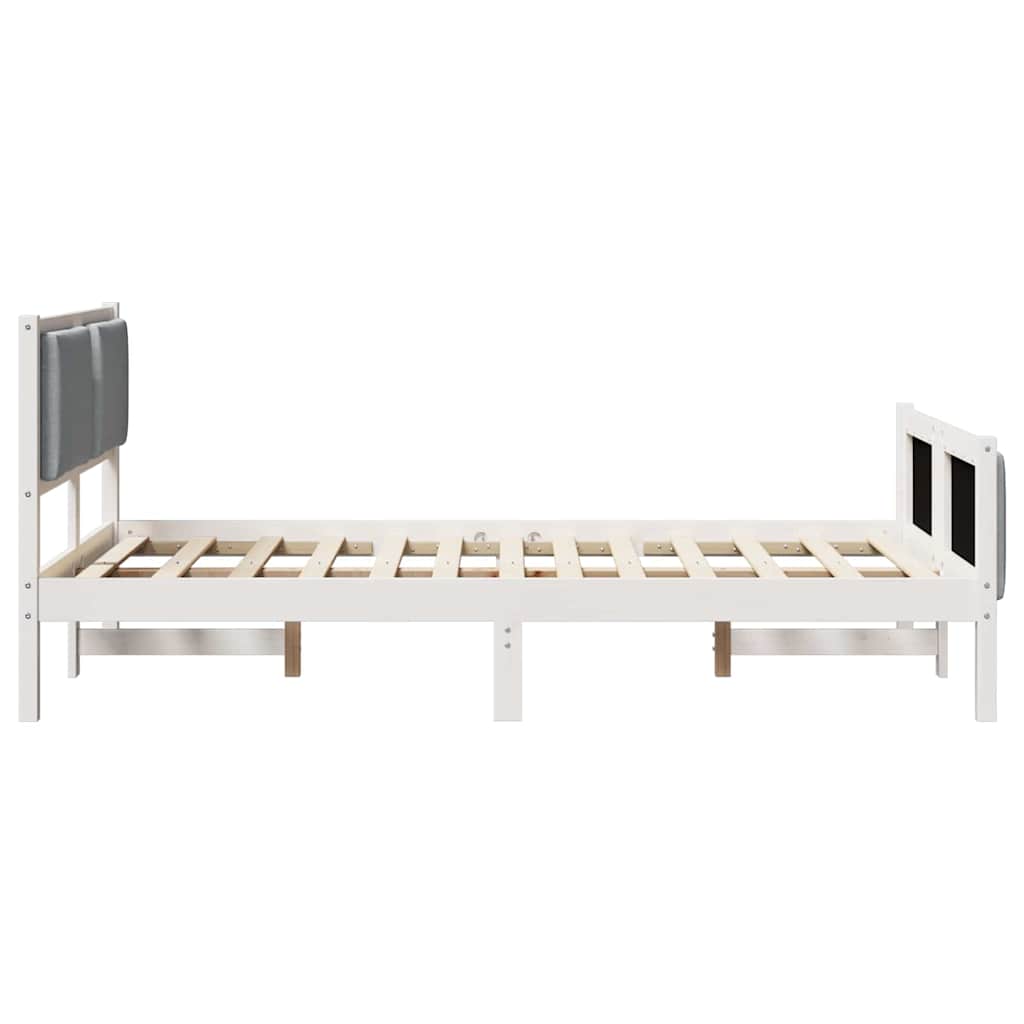 Krevetna konstrukcija Svijetlo siva 120 x 200 cm tkanina Bijela