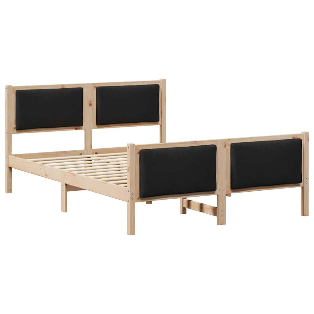 Krevetna konstrukcija s uzglavljem Crna 140 x 190 cm tkanina