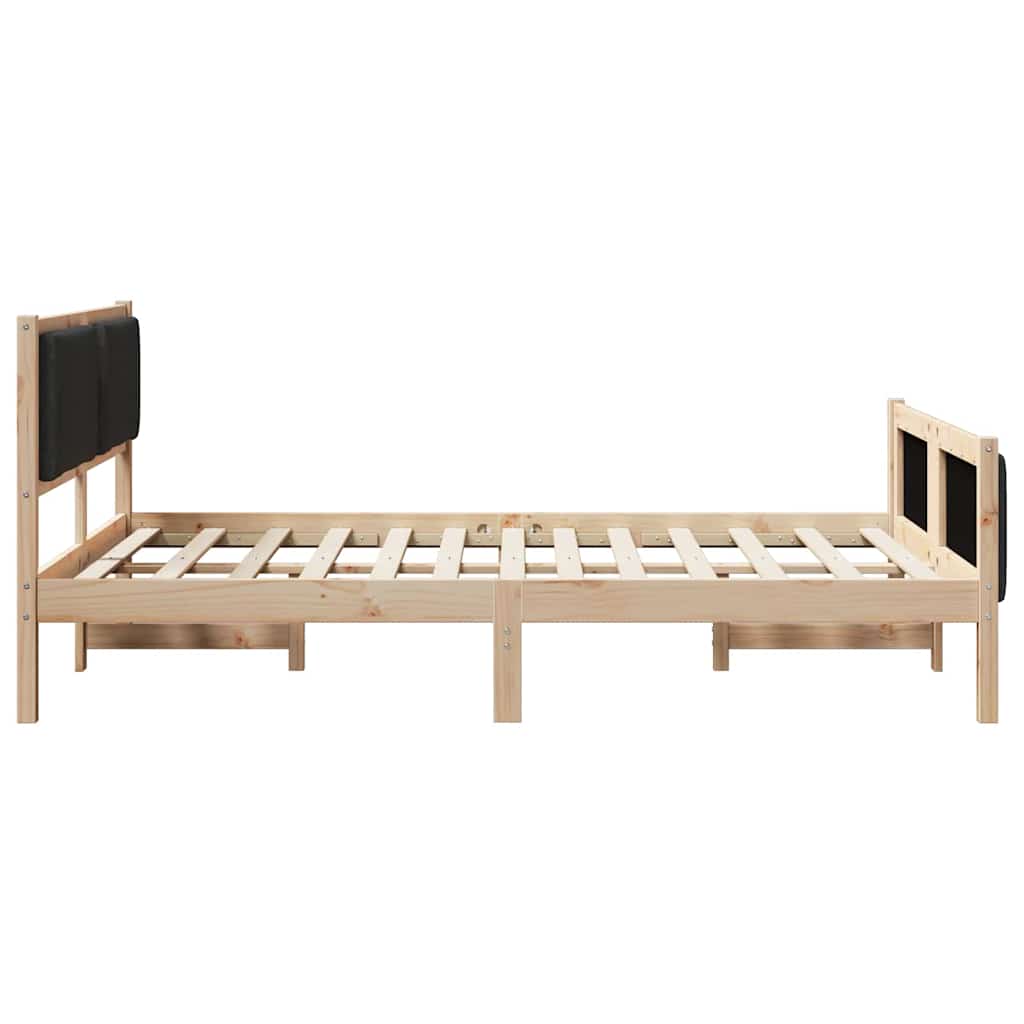 Krevetna konstrukcija s uzglavljem Crna 140 x 190 cm tkanina