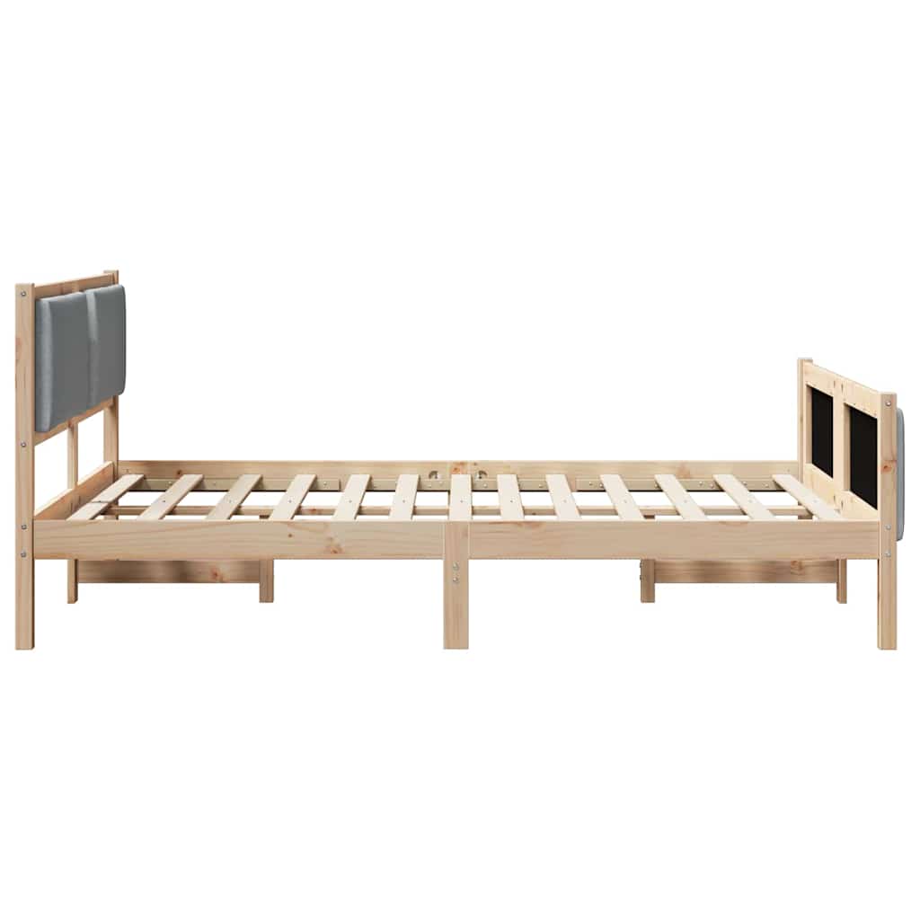 Krevetna konstrukcija Svijetlo siva 135 x 190 cm tkanina