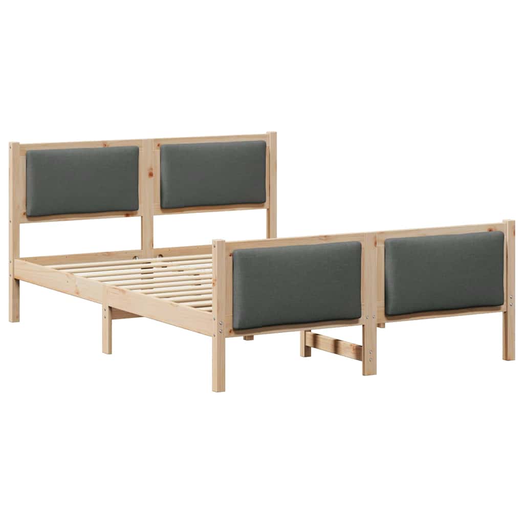Krevetna konstrukcija Tamno siva 135 x 190 cm tkanina