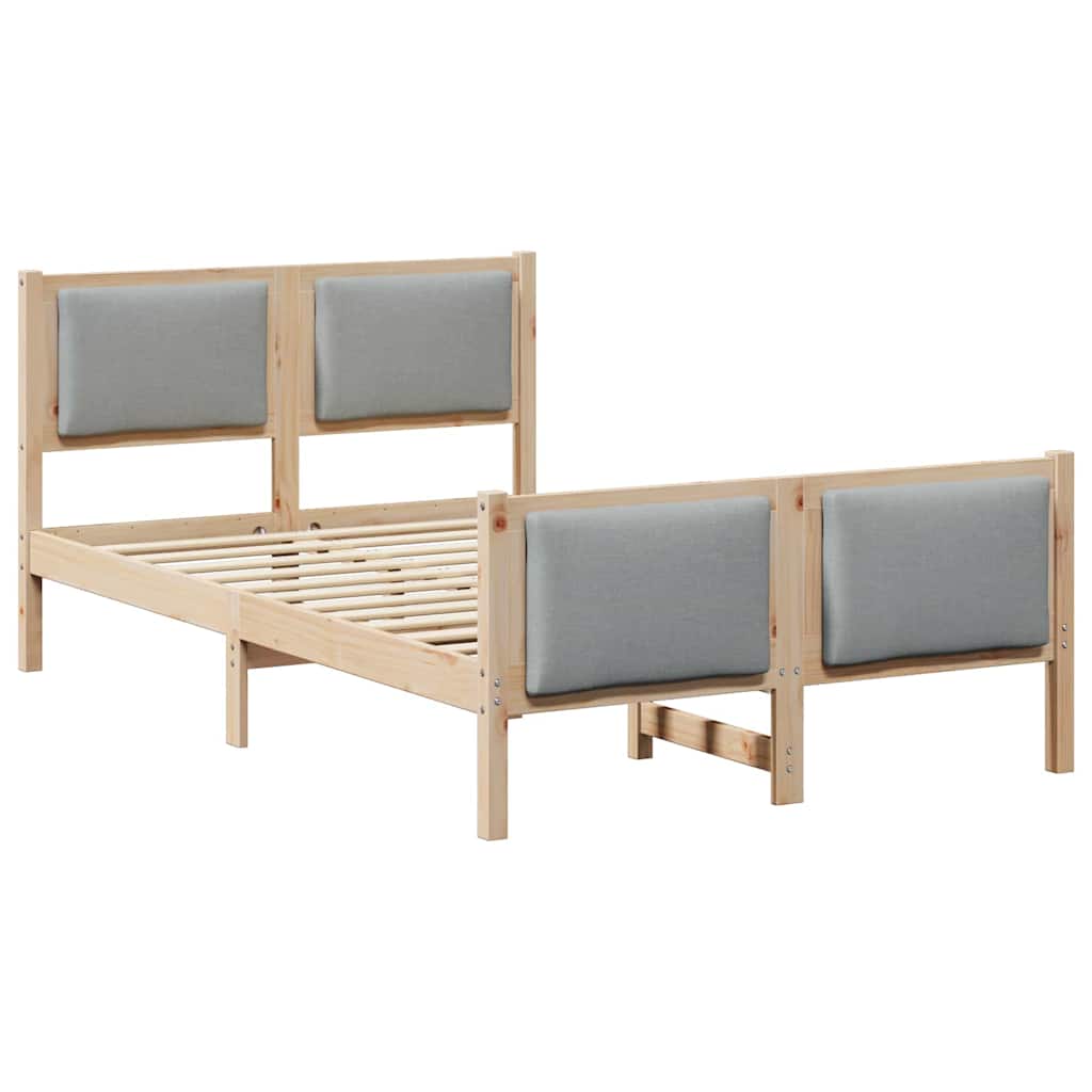Krevetna konstrukcija Svijetlo siva 120 x 190 cm tkanina