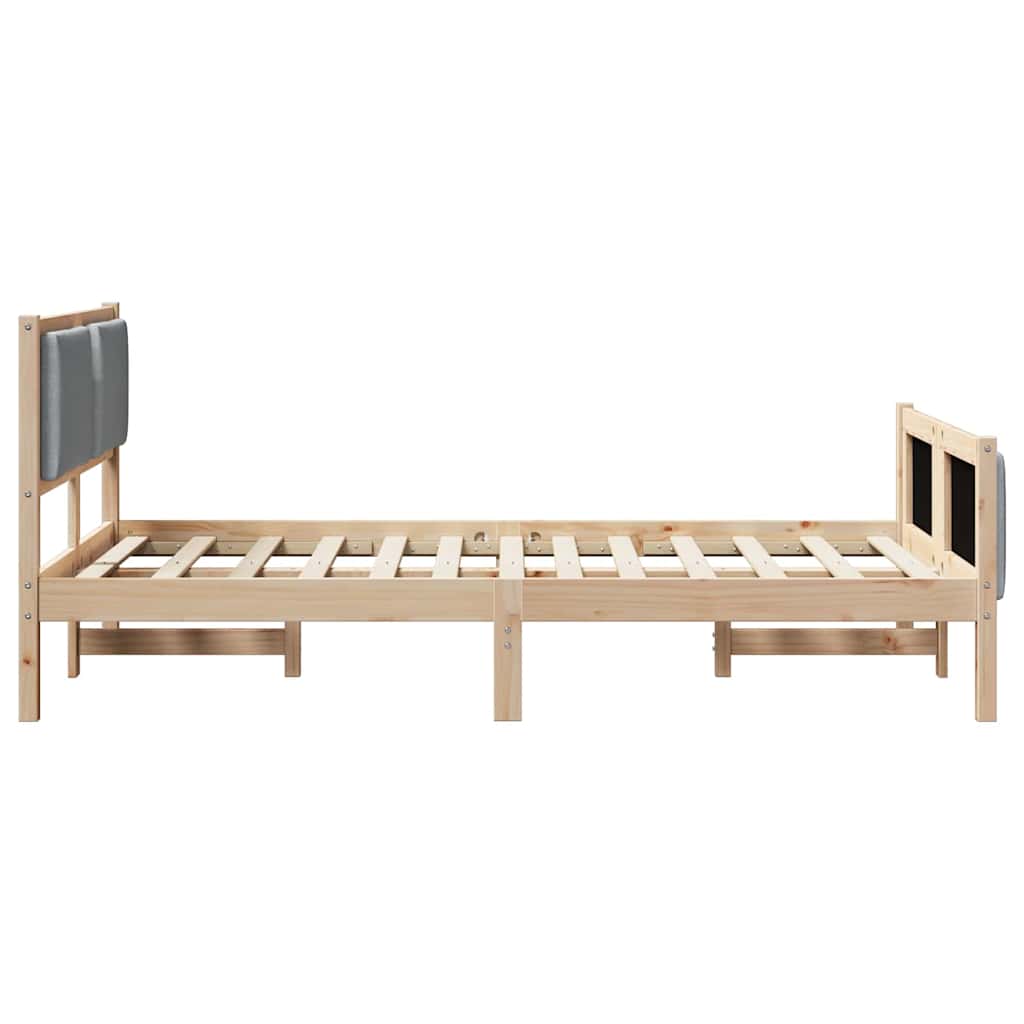 Krevetna konstrukcija Svijetlo siva 120 x 190 cm tkanina