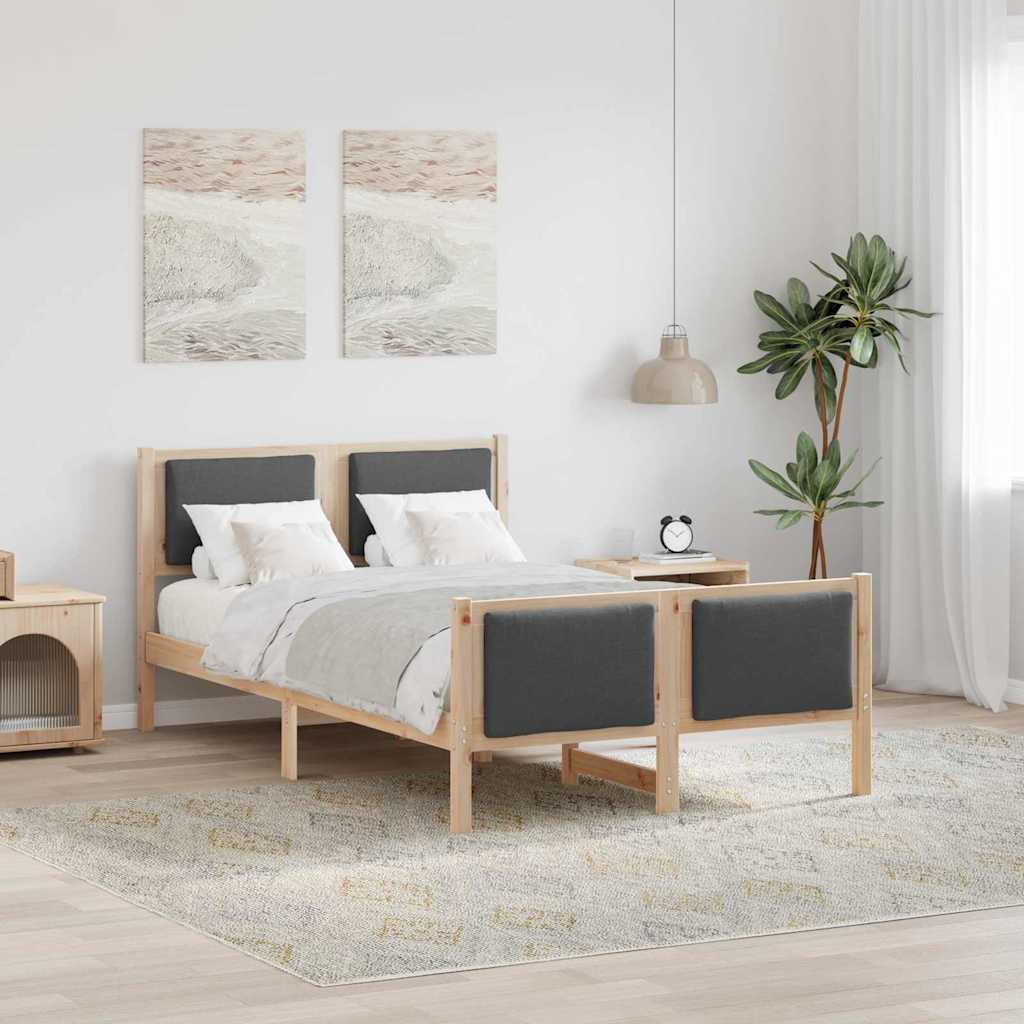 Krevetna konstrukcija Tamno siva 120 x 190 cm tkanina