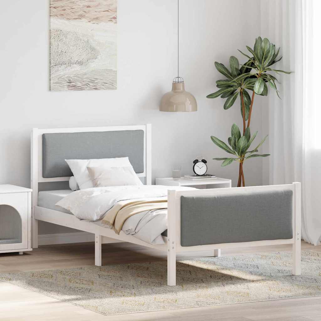 Krevetna konstrukcija Svijetlo siva 100 x 200 cm tkanina