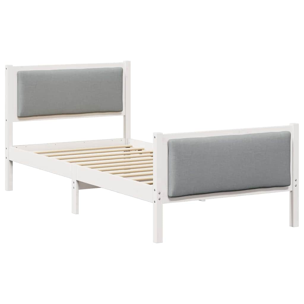 Krevetna konstrukcija Svijetlo siva 100 x 200 cm tkanina