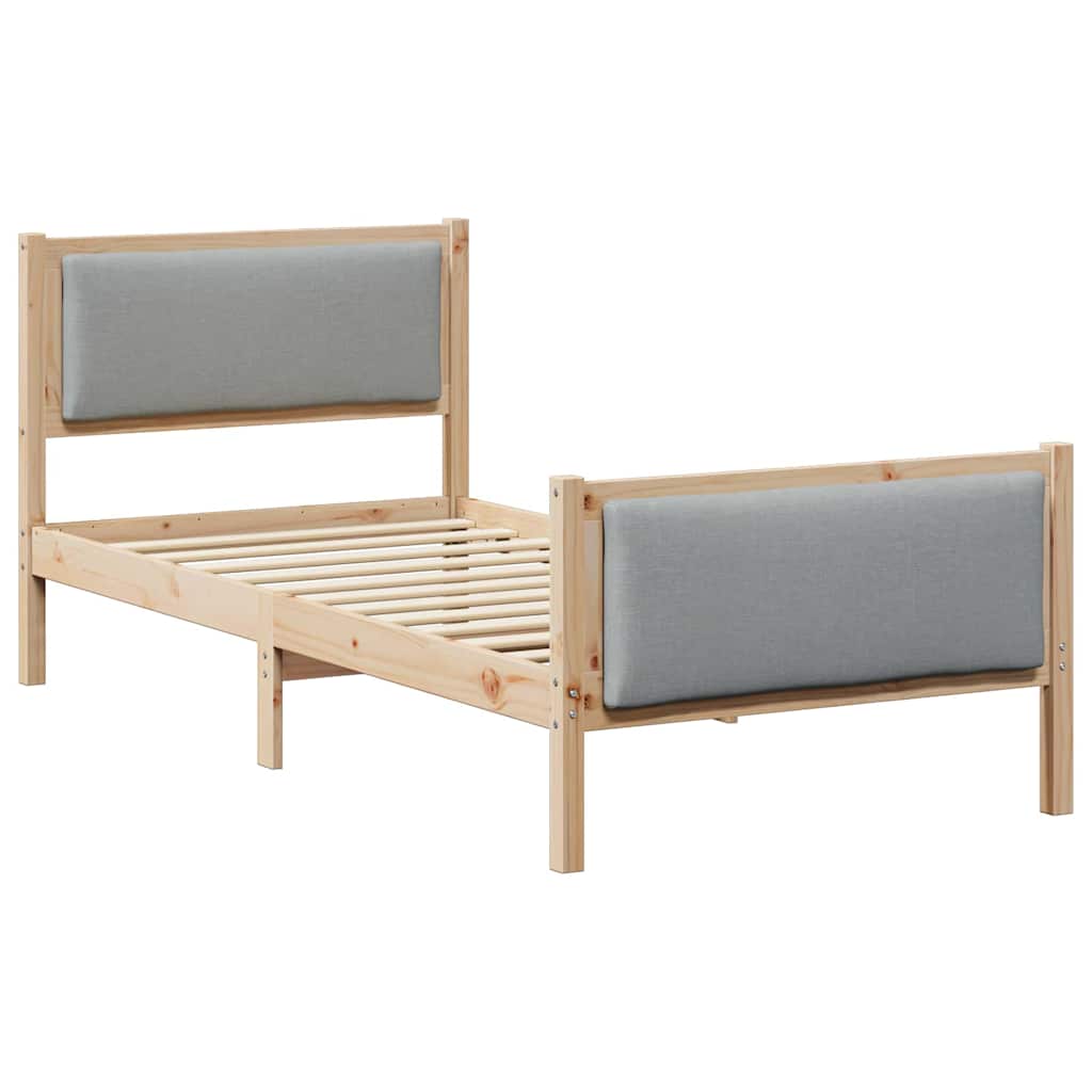 Krevetna konstrukcija Svijetlo siva 90 x 200 cm tkanina