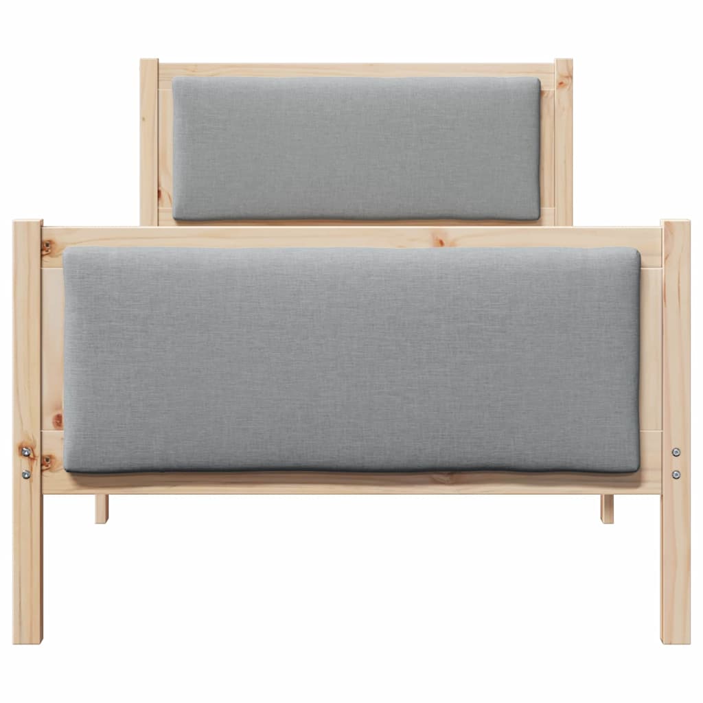 Krevetna konstrukcija Svijetlo siva 90 x 200 cm tkanina