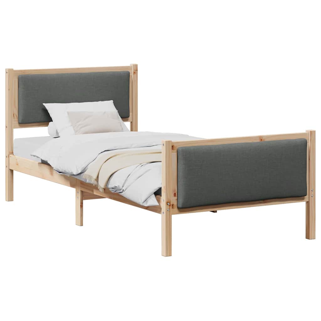 Krevetna konstrukcija Tamno siva 90 x 200 cm tkanina