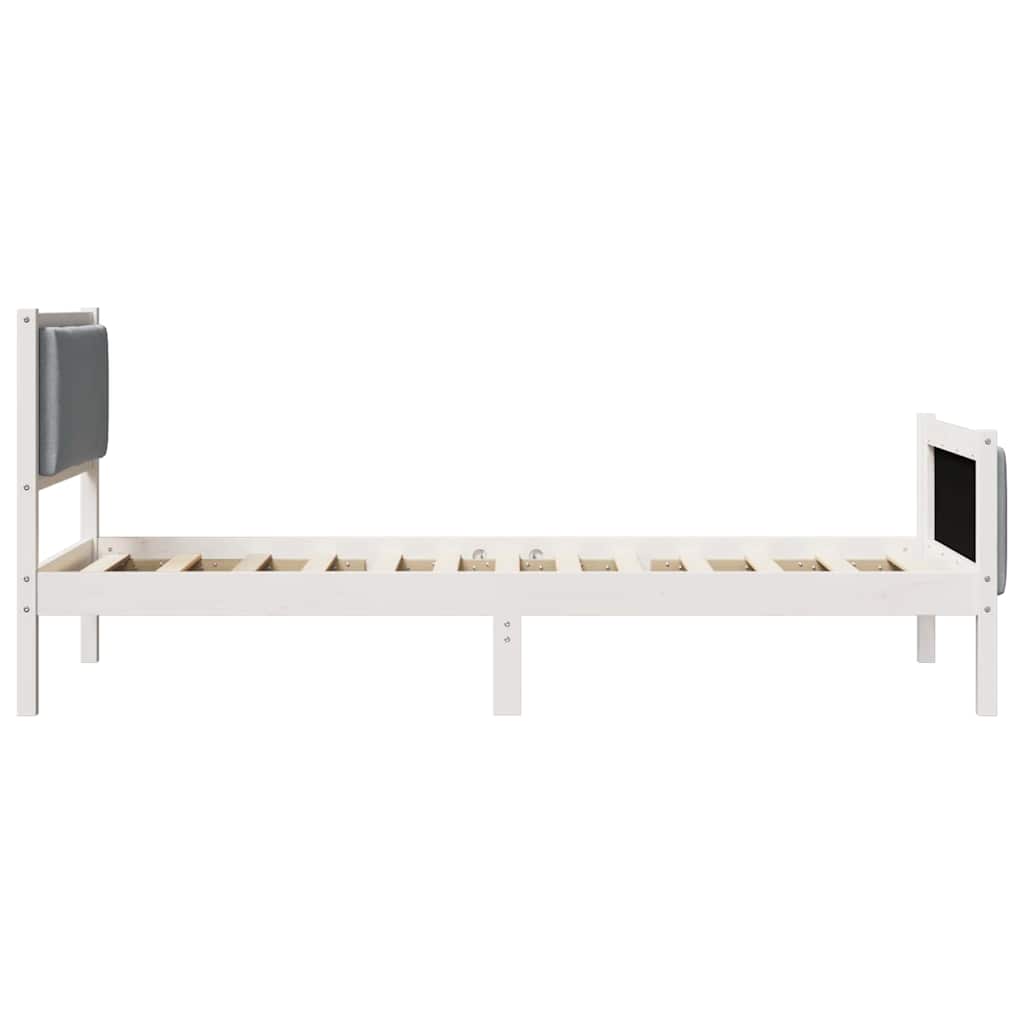 Krevetna konstrukcija Svijetlo siva 90 x 200 cm tkanina