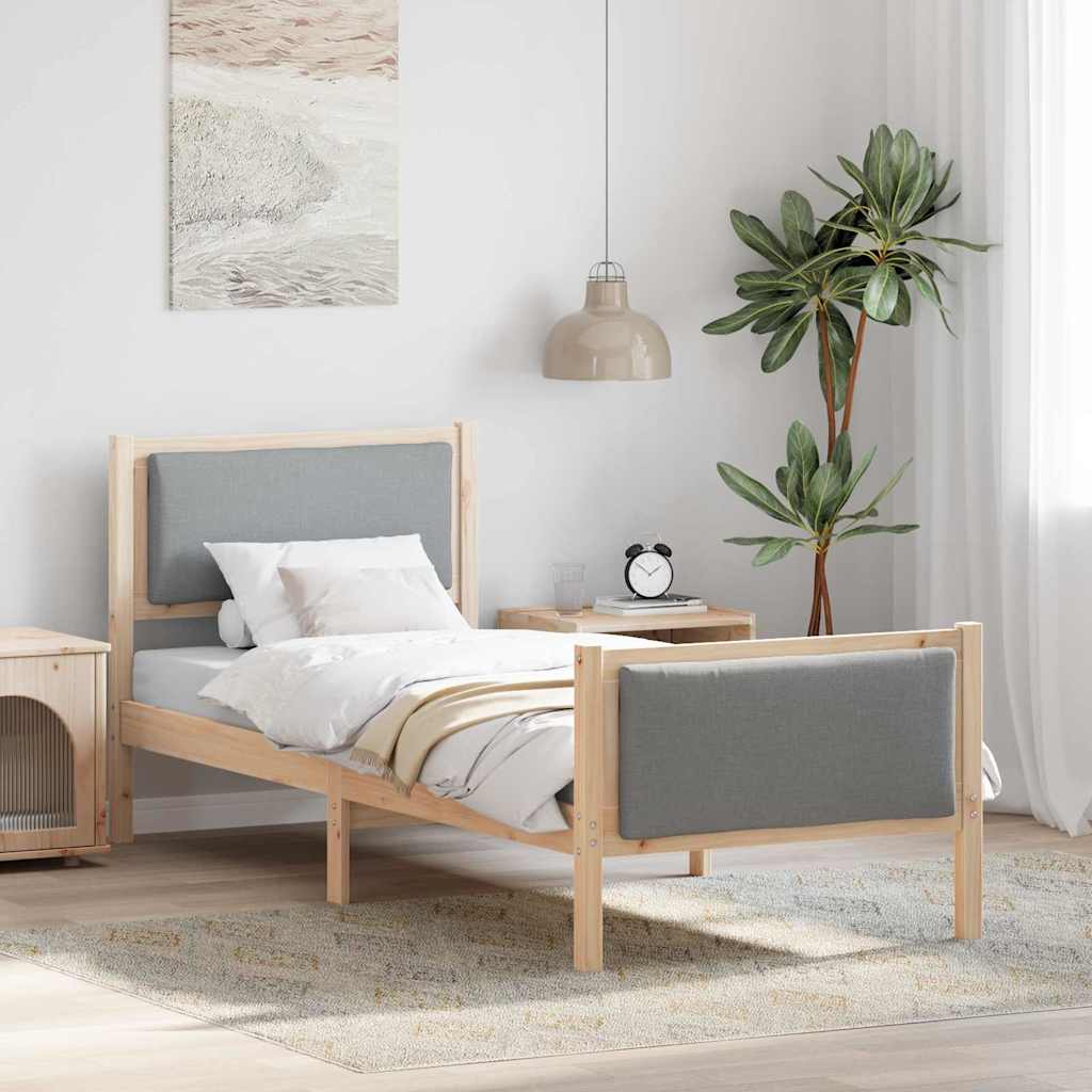 Krevetna konstrukcija Svijetlo siva 80 x 200 cm tkanina