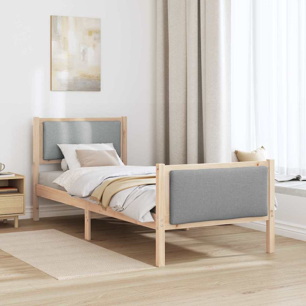 Krevetna konstrukcija Svijetlo siva 80 x 200 cm tkanina