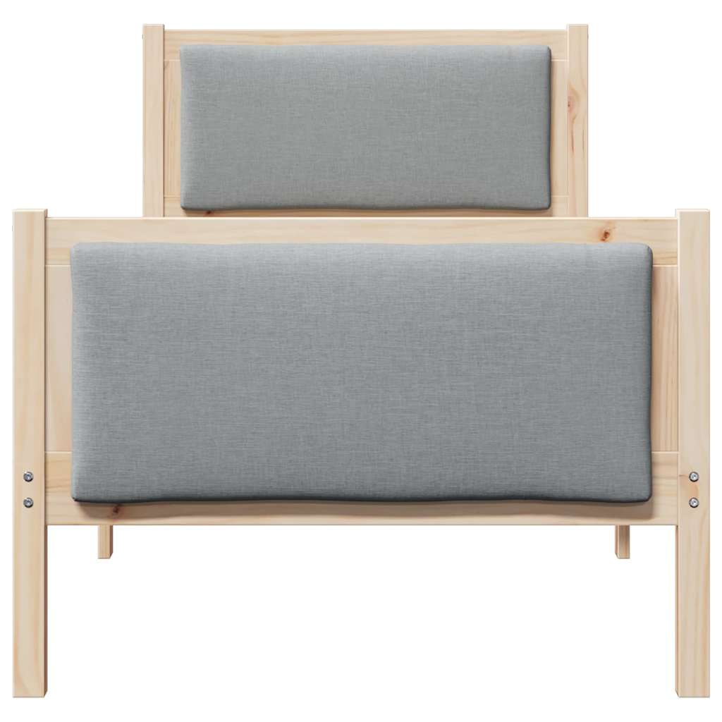 Krevetna konstrukcija Svijetlo siva 80 x 200 cm tkanina