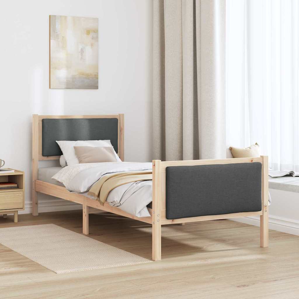 Krevetna konstrukcija Tamno siva 80 x 200 cm tkanina