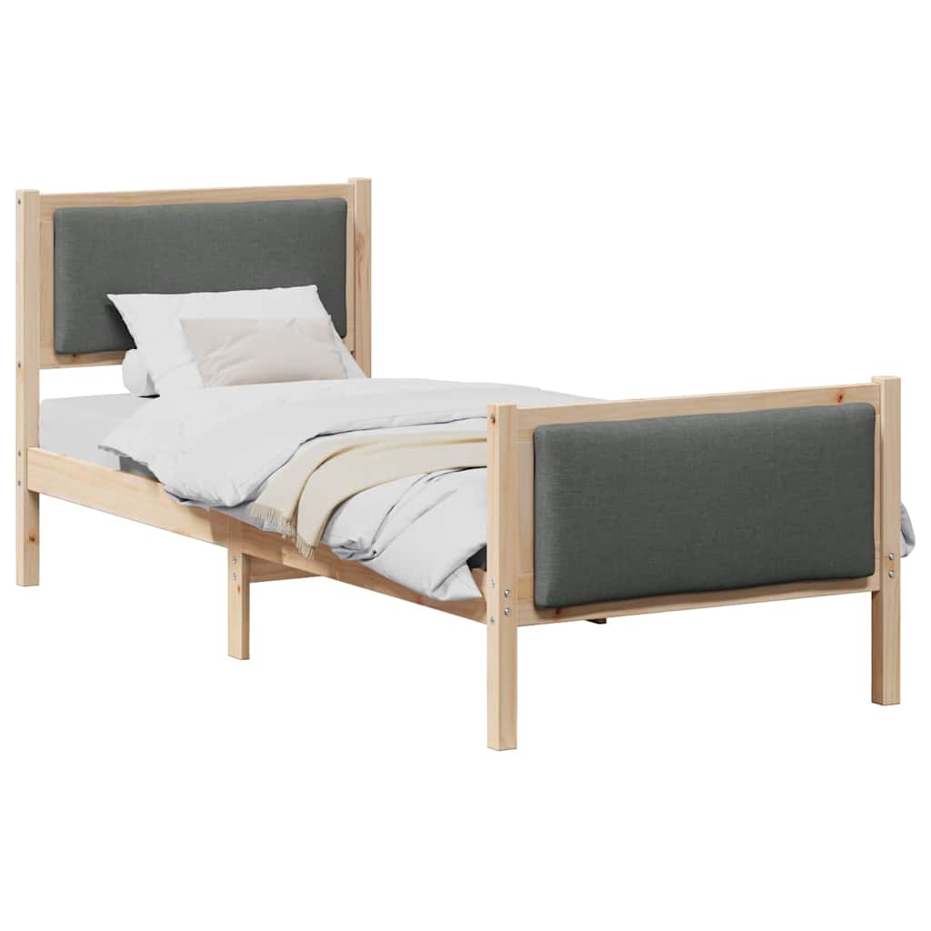 Krevetna konstrukcija Tamno siva 80 x 200 cm tkanina