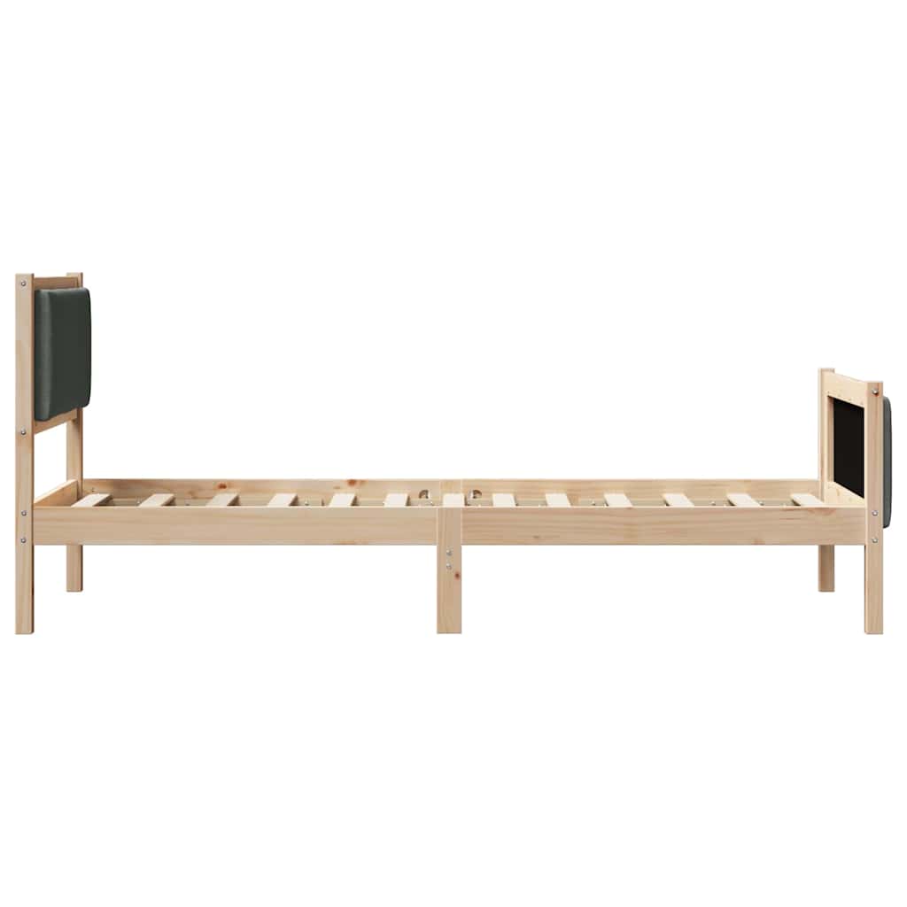 Krevetna konstrukcija Tamno siva 80 x 200 cm tkanina