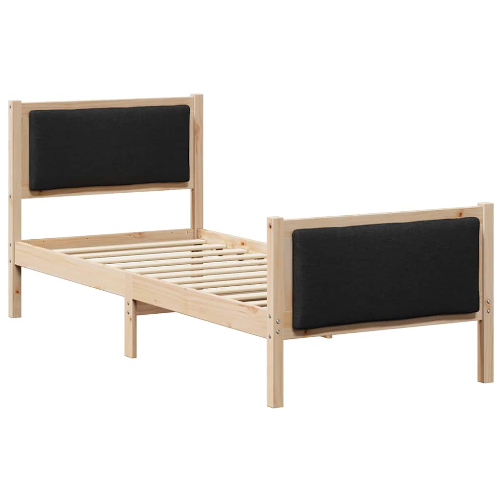 Krevetna konstrukcija s uzglavljem Crna 80 x 200 cm tkanina